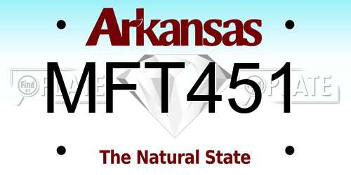 MFT451 Arkansas License Plate