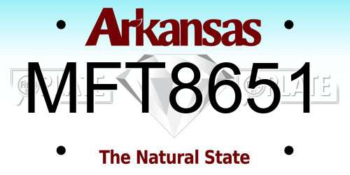 MFT8651 Arkansas License Plate