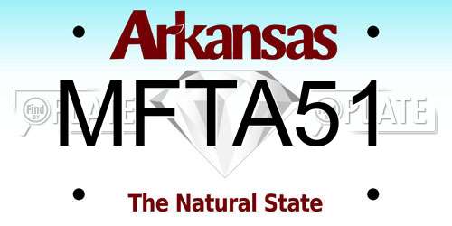 MFTA51 Arkansas License Plate