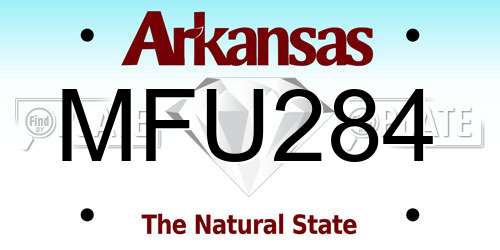MFU284 Arkansas License Plate