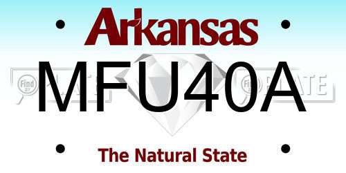 MFU40A Arkansas License Plate