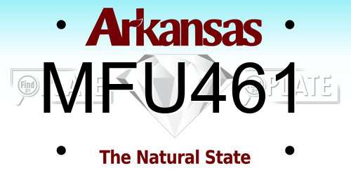 MFU461 Arkansas License Plate