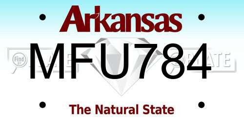 MFU784 Arkansas License Plate