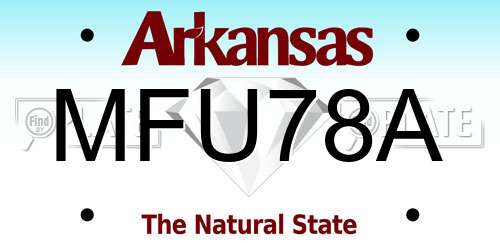 MFU78A Arkansas License Plate