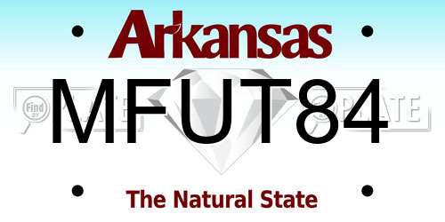 MFUT84 Arkansas License Plate