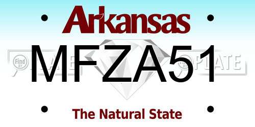 MFZA51 Arkansas License Plate