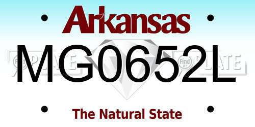 MG0652L Arkansas License Plate