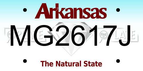 MG2617J Arkansas License Plate