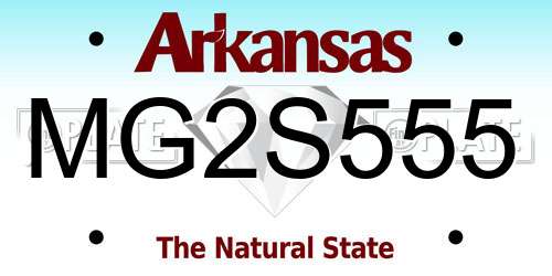 MG2S555 Arkansas License Plate