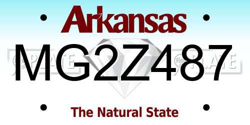 MG2Z487 Arkansas License Plate