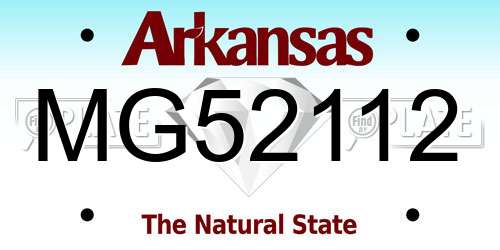 MG52112 Arkansas License Plate