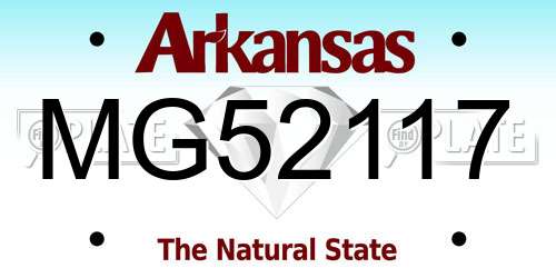 MG52117 Arkansas License Plate