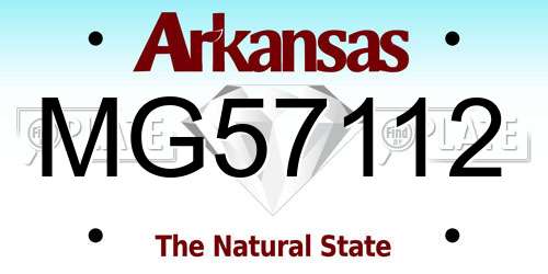 MG57112 Arkansas License Plate
