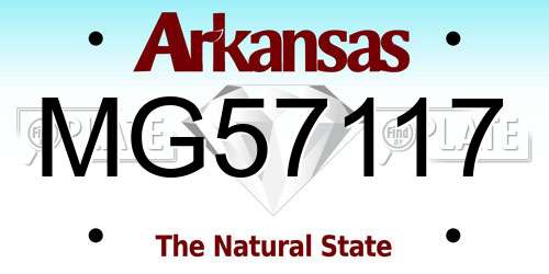 MG57117 Arkansas License Plate