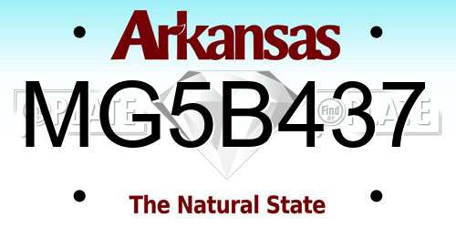 MG5B437 Arkansas License Plate