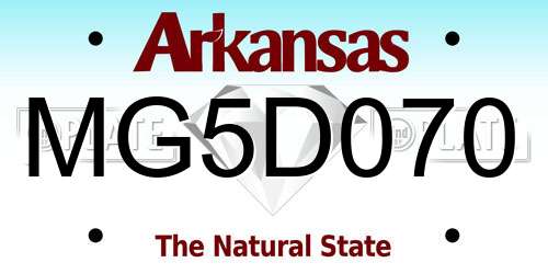 MG5D070 Arkansas License Plate