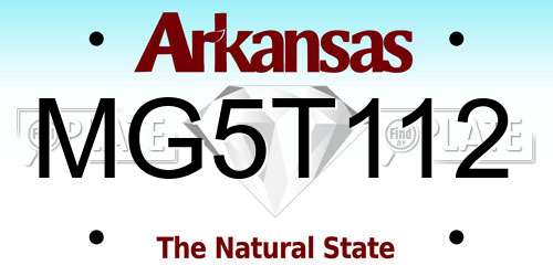 MG5T112 Arkansas License Plate