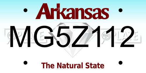 MG5Z112 Arkansas License Plate