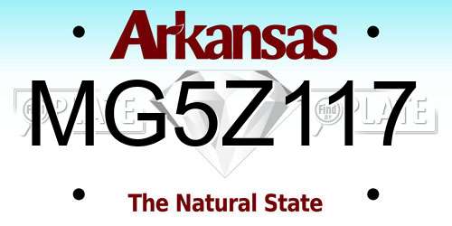 MG5Z117 Arkansas License Plate