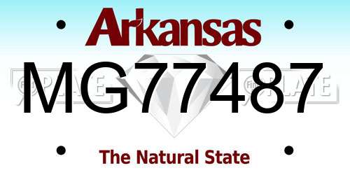 MG77487 Arkansas License Plate