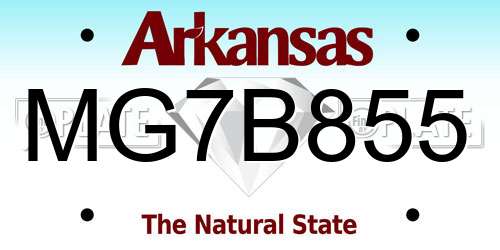 MG7B855 Arkansas License Plate