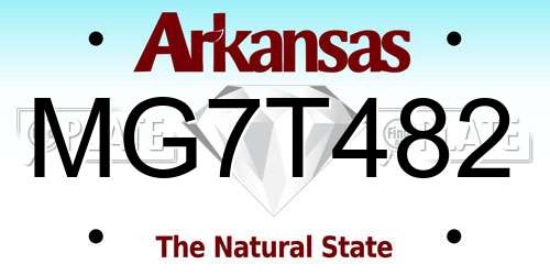 MG7T482 Arkansas License Plate