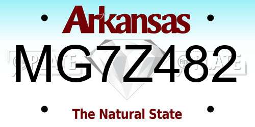 MG7Z482 Arkansas License Plate