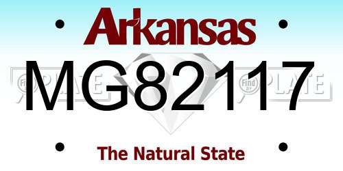 MG82117 Arkansas License Plate