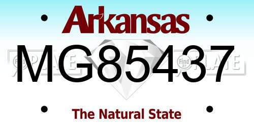 MG85437 Arkansas License Plate