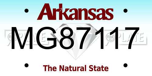 MG87117 Arkansas License Plate