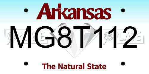 MG8T112 Arkansas License Plate