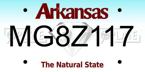 MG8Z117 Arkansas License Plate