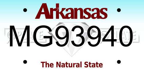 MG93940 Arkansas License Plate