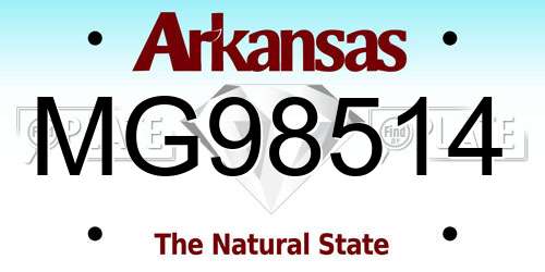 MG98514 Arkansas License Plate