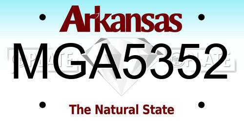 MGA5352 Arkansas License Plate