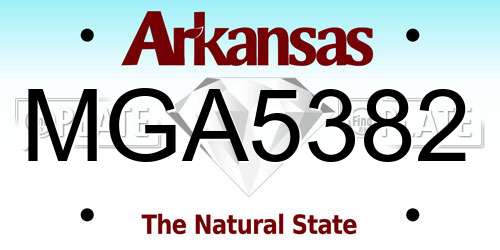 MGA5382 Arkansas License Plate