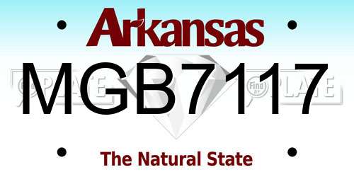 MGB7117 Arkansas License Plate