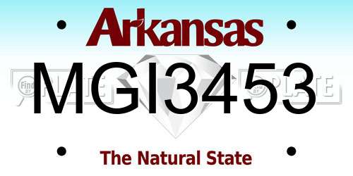 MGI3453 Arkansas License Plate