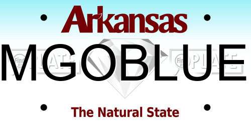 MGOBLUE Arkansas License Plate