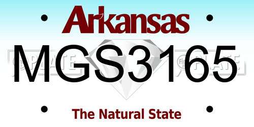 MGS3165 Arkansas License Plate
