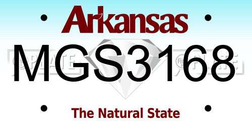 MGS3168 Arkansas License Plate