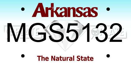 MGS5132 Arkansas License Plate