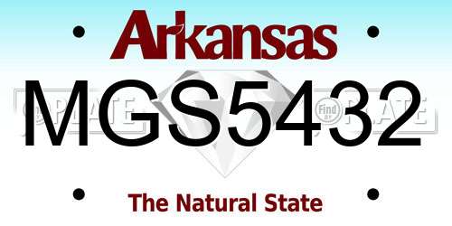 MGS5432 Arkansas License Plate