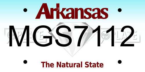 MGS7112 Arkansas License Plate