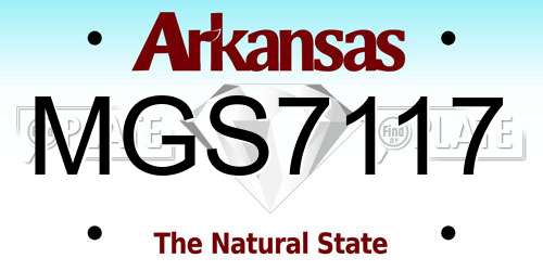 MGS7117 Arkansas License Plate