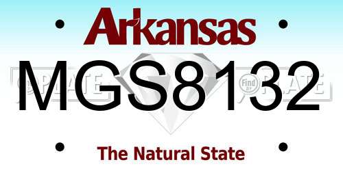 MGS8132 Arkansas License Plate