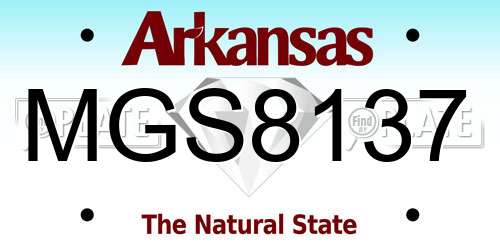 MGS8137 Arkansas License Plate