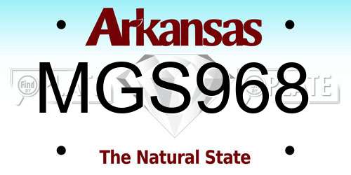 MGS968 Arkansas License Plate