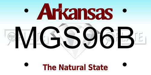 MGS96B Arkansas License Plate