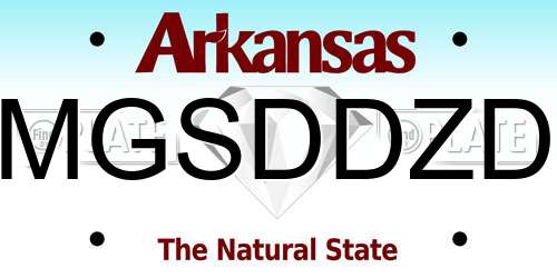 MGSDDZD Arkansas License Plate